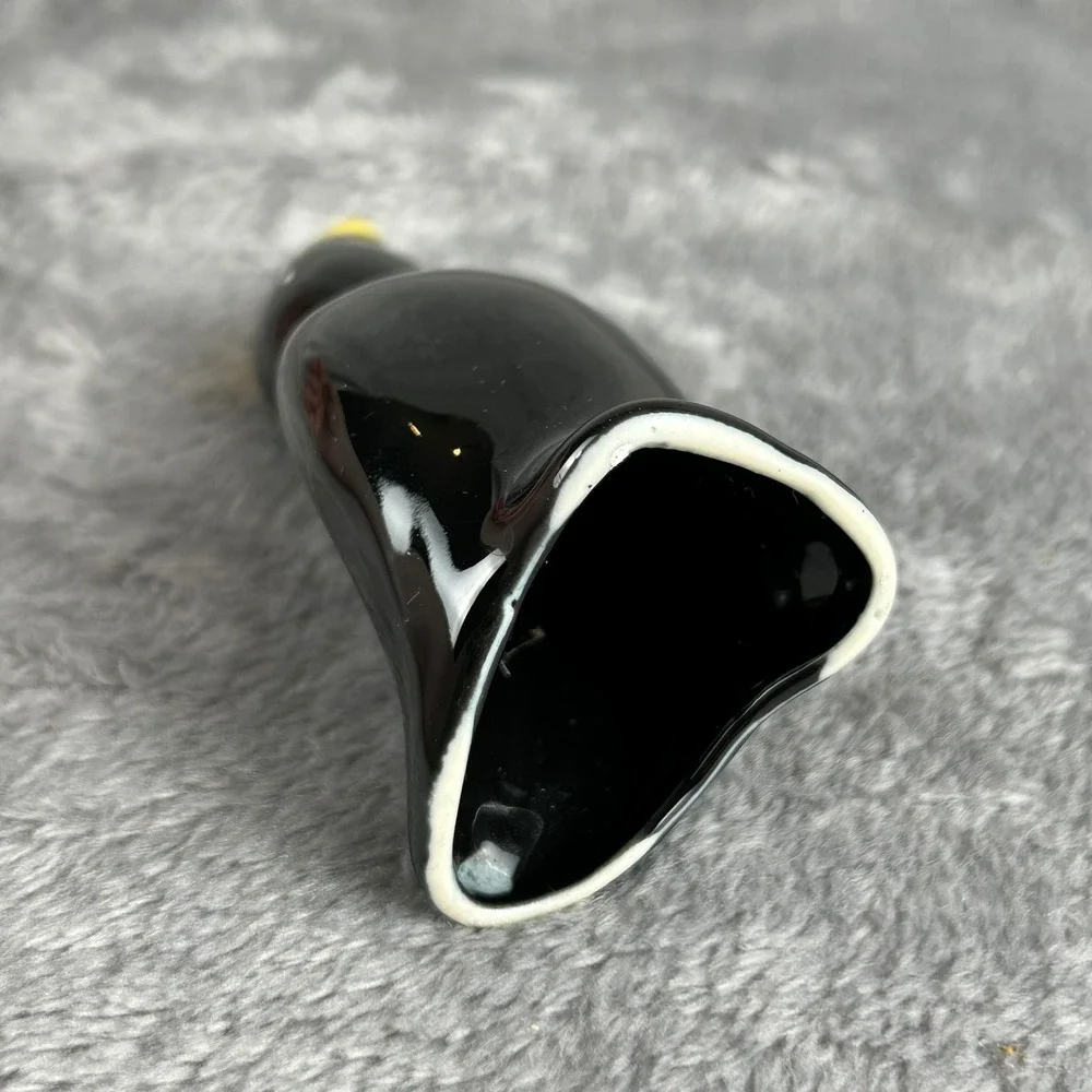 Vintage Style Black Ceramic Pie Bird Vent Crow Blackbird Baking Tool 3.75